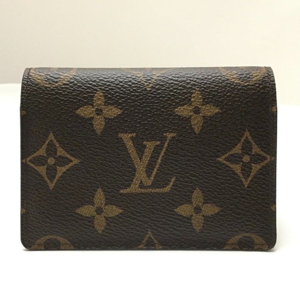 Auth. Louis Vuitton Monogram Small Enveloppe Cartes De Visite Card Case